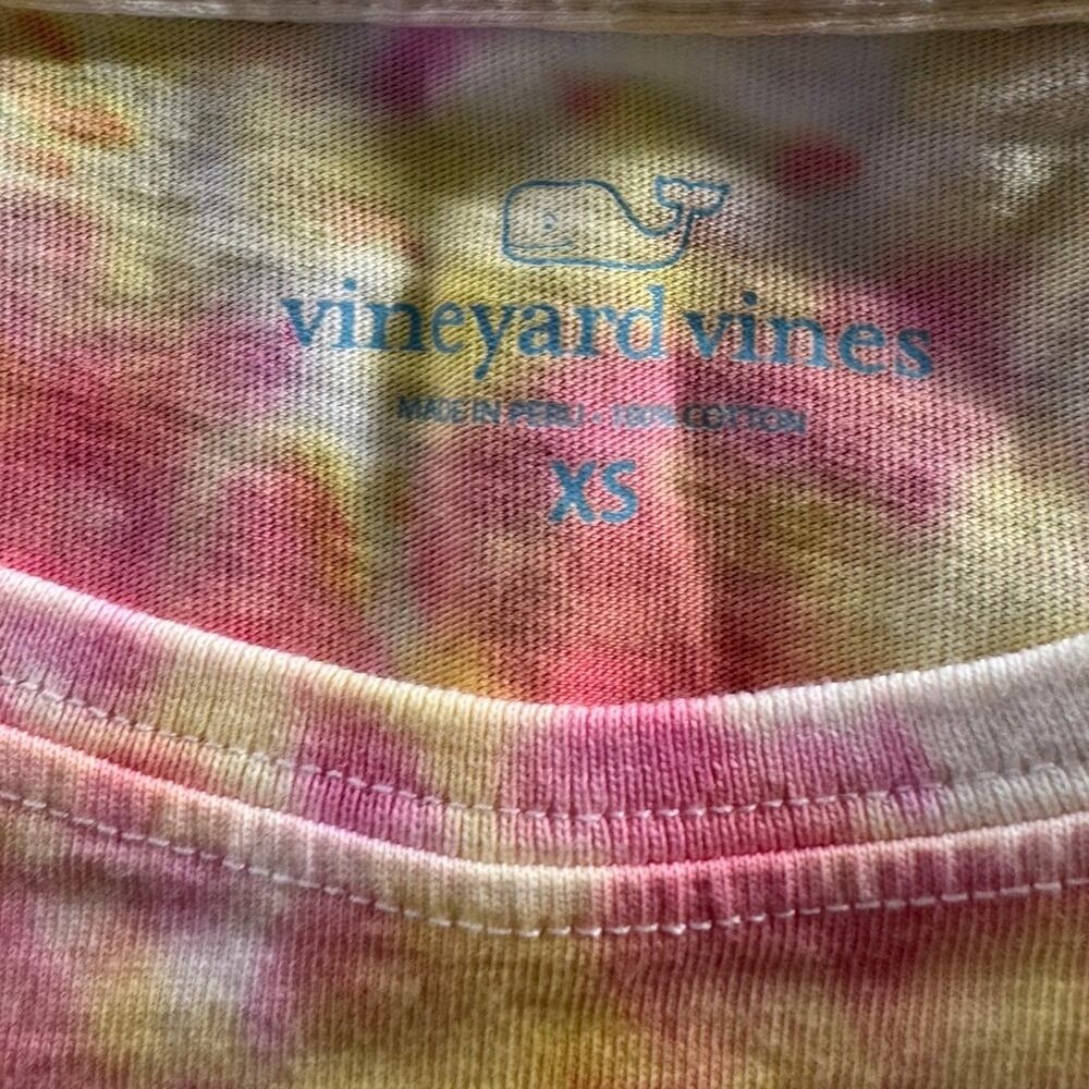 Vineyard Vines Womens XS Yellow Tie Dye Long Sleeve TShirt 100% Cotton - Picture 4 of 9